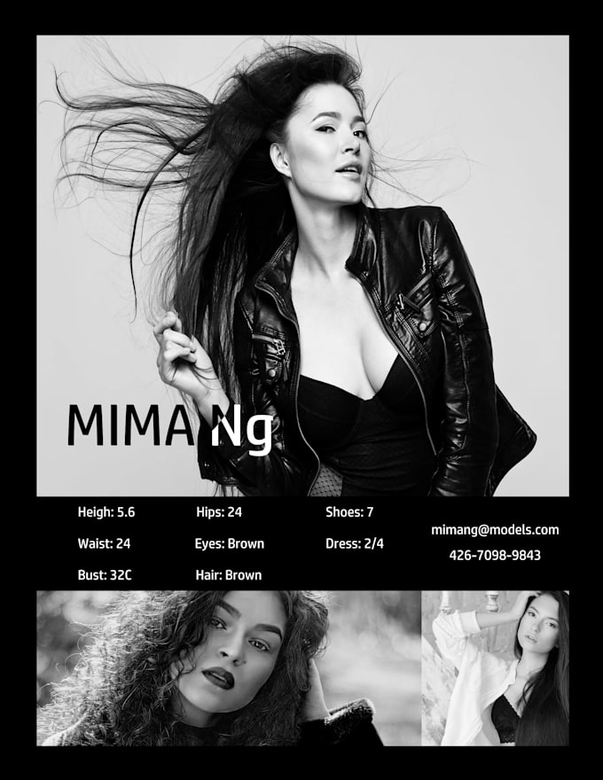 make your model comp card in less than 24h