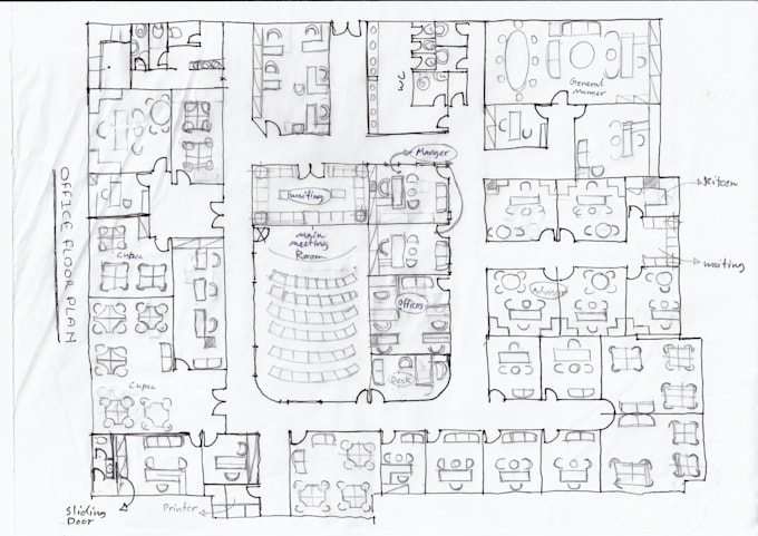 designs your modern office floor plan from pdf, scan jpeg