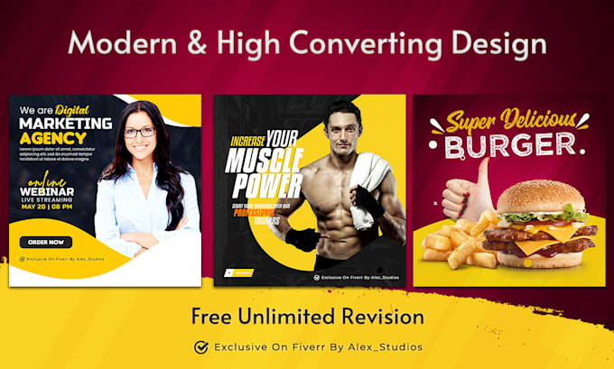 design premium facebook or instagram posts ad images