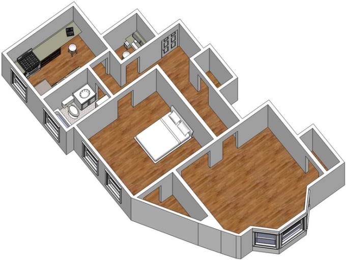 Model Your Floorplan Into 3d By Sketchup By Yanist Fiverr