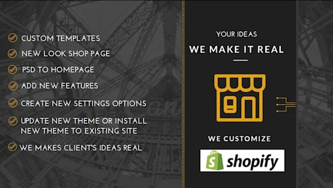 customize shopify theme, build custom sections and develop custom apps