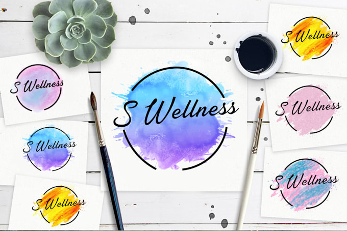 create eye catching watercolor logo