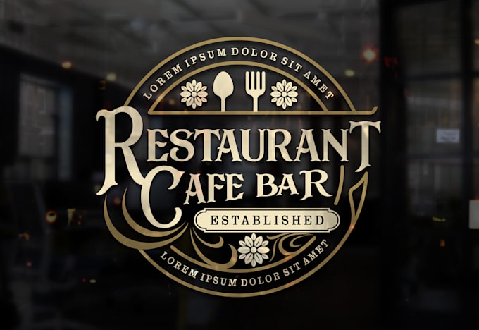 design food drinks BBQ coffee tea restaurant logo