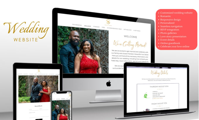 Create a personalised wedding website for invitation rsvp by
