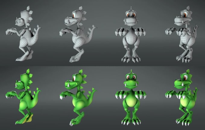 do 3d character cartoon model and render for you