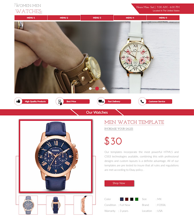 create PSD for ebay listing template and ebay store