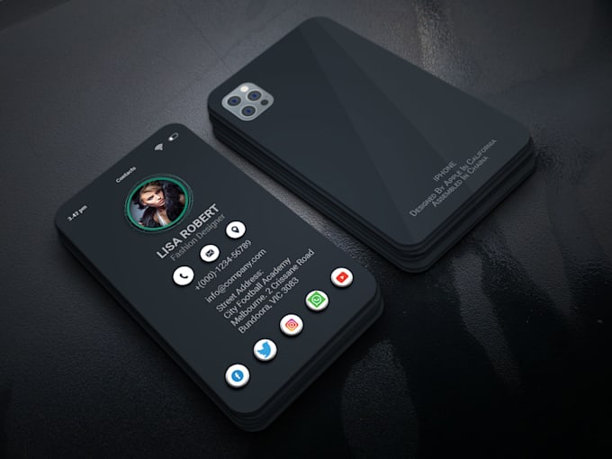 design professional clean iphone style   business card