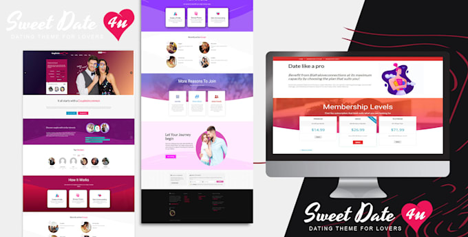 create a dating website with the sweet date, wpdating theme