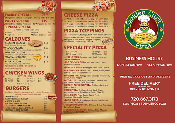 design restaurant menu and food menu for you in 8 hours