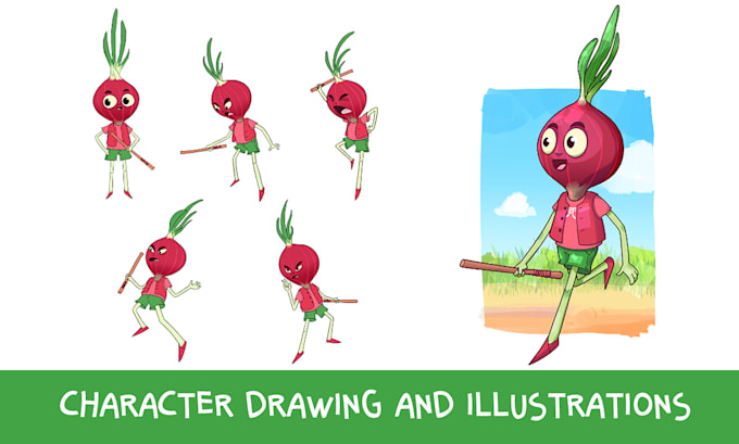 draw cartoon character for you from scratch or your idea