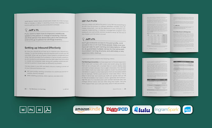 do book layout and book formatting, paperback for print