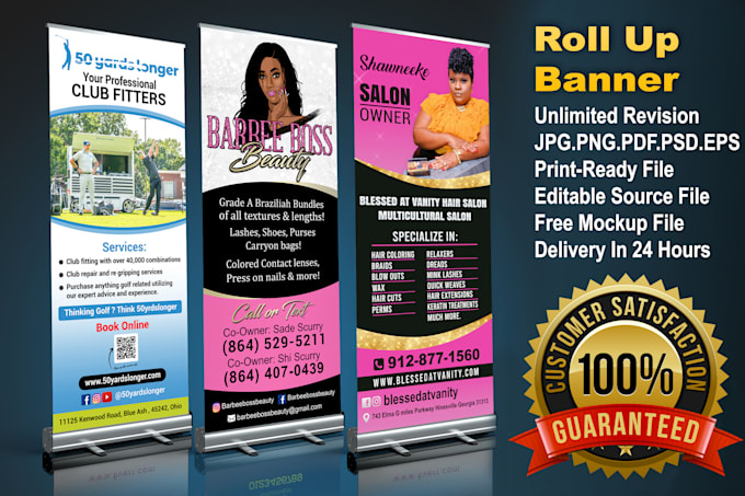 do outstanding roll up banner design in 24 hours