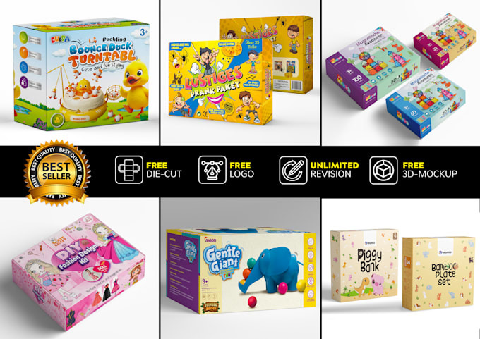 do professional amazon product boxes with free logo