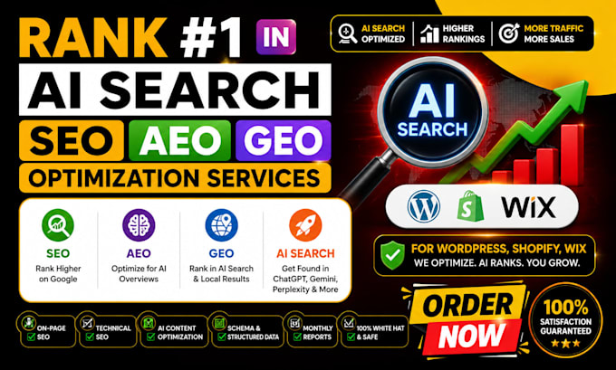 do SEO, aeo, GEO optimization for wordpress, shopify, wix ai search rank website