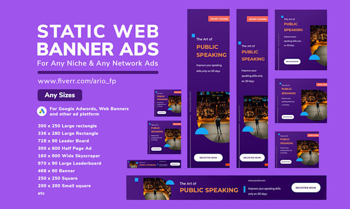 design web banner ads, google banners, all web network ads