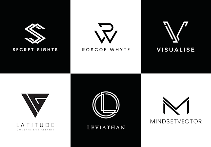 design minimal flat monogram logo
