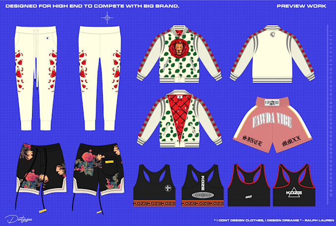 create high end streetwear fashion design