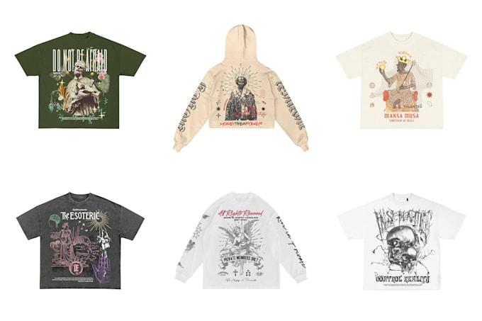 create unique streetwear, edgy, artsy tshirt designs