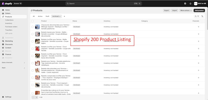 do professional shopify product listing