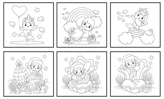 draw coloring book page for children