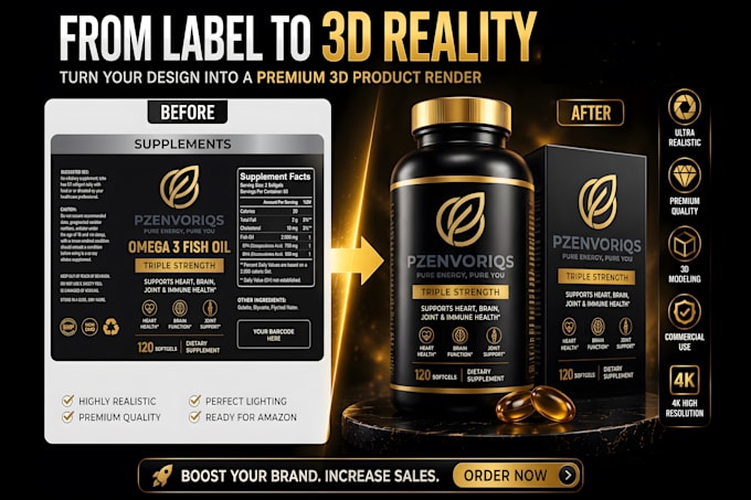 create realistic 3d product mockups and product rendering