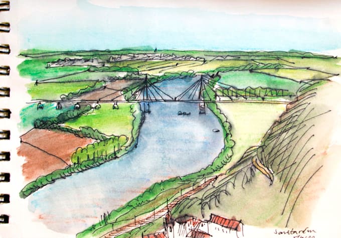 draw any city or landscape with watercolor