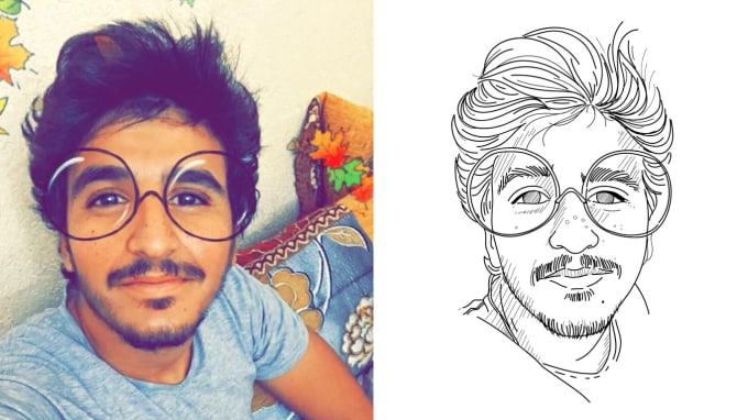 Draw and convert photos to line art drawing by Karim_doukkana | Fiverr