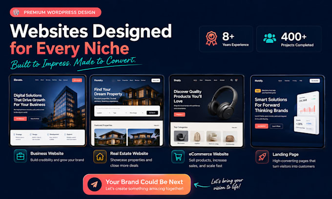 build wordpress,rebuild wordpress,redesign real estate website, business website