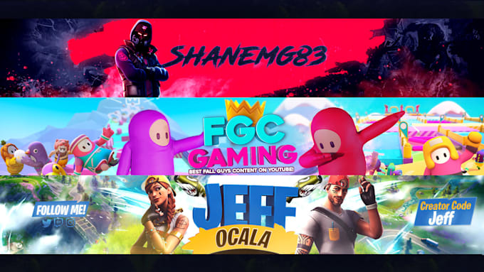design a gaming youtube banner for you
