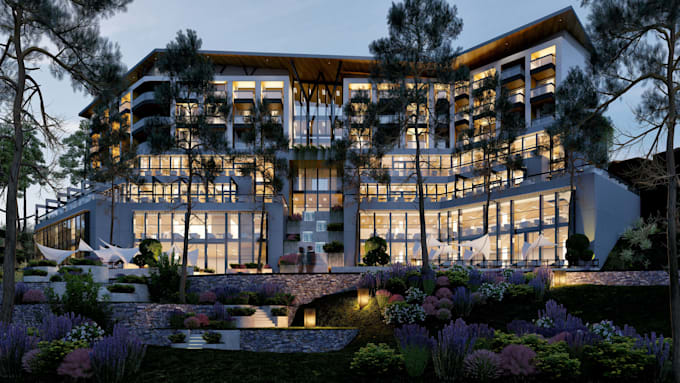 create 3d design and realistic render exterior, interior