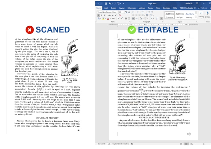 convert, recreate and format PDF to word