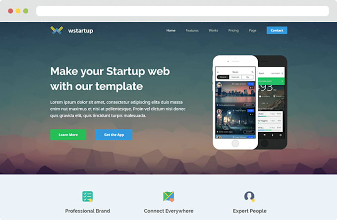 create one page landing website