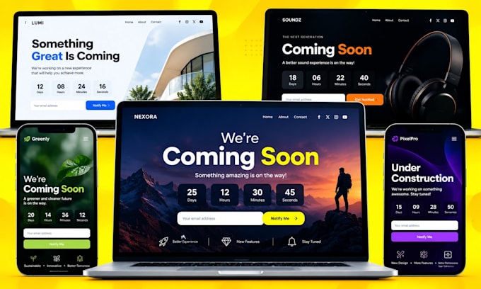 design shopify coming soon page, password page or pre launch landing page