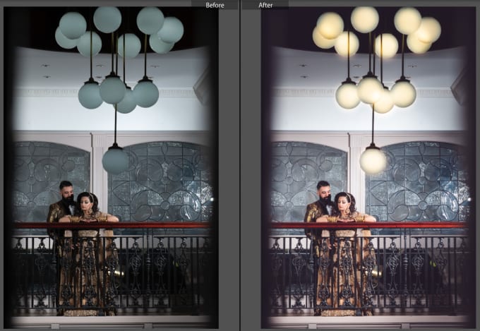 editing wedding photo professionally in lightroom