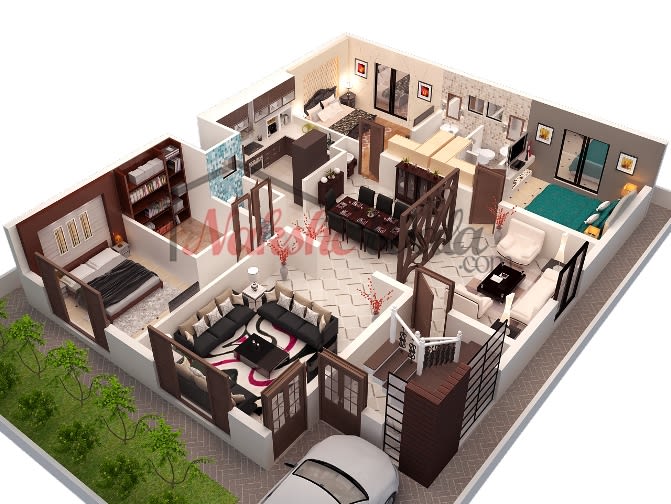 Make 2d plan and 3d elevation latest 3d model by ...