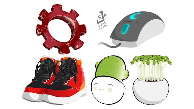 draw cartoon objects and cliparts