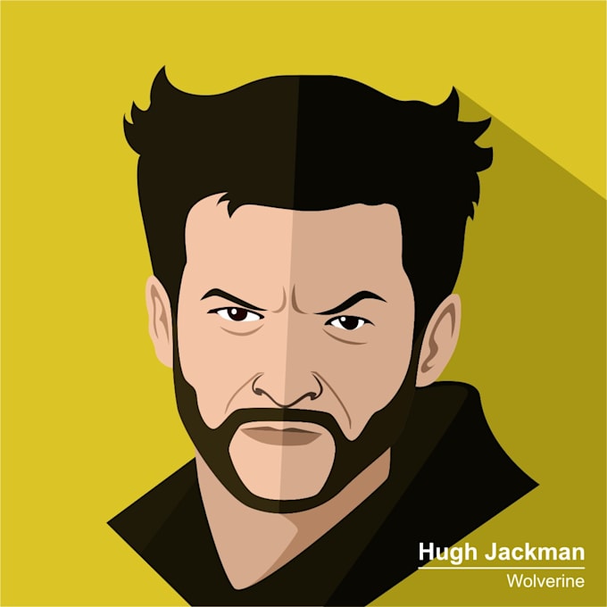draw flat style from your potrait