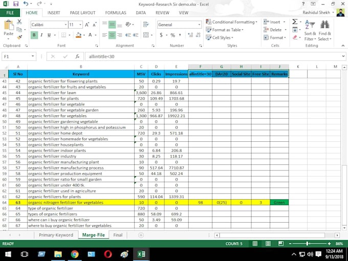 do SEO keyword research and competition analysis