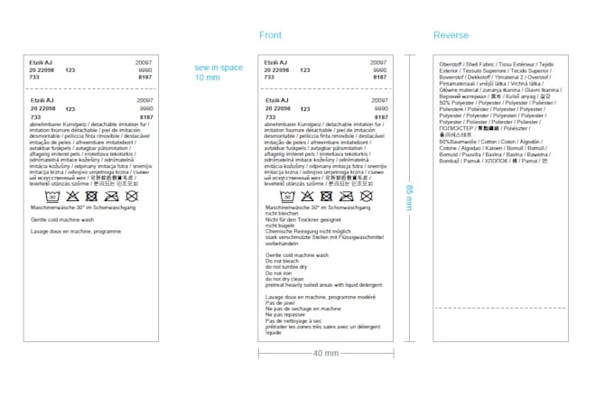 design care label, wash label, care instructions