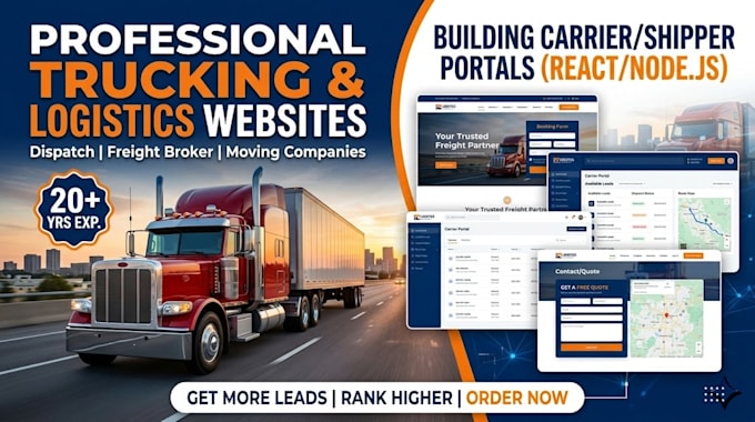 build a professional trucking dispatch, logistics, and freight broker website