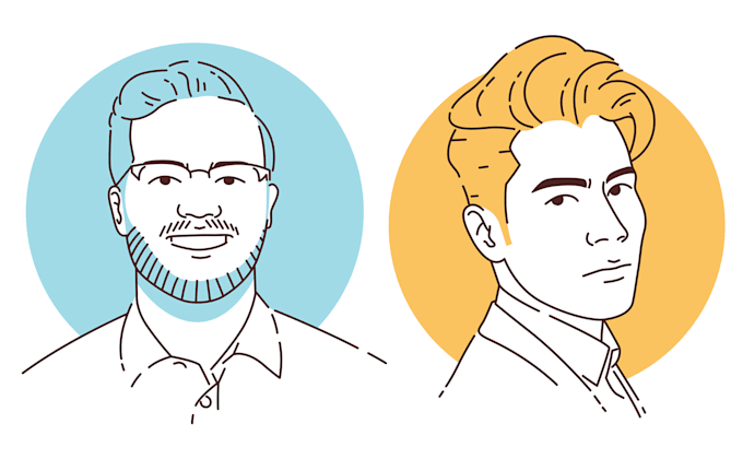 draw minimalist flat line avatar for you