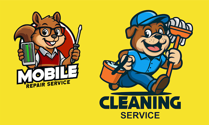 design a mascot cartoon logo, modern mascot business
