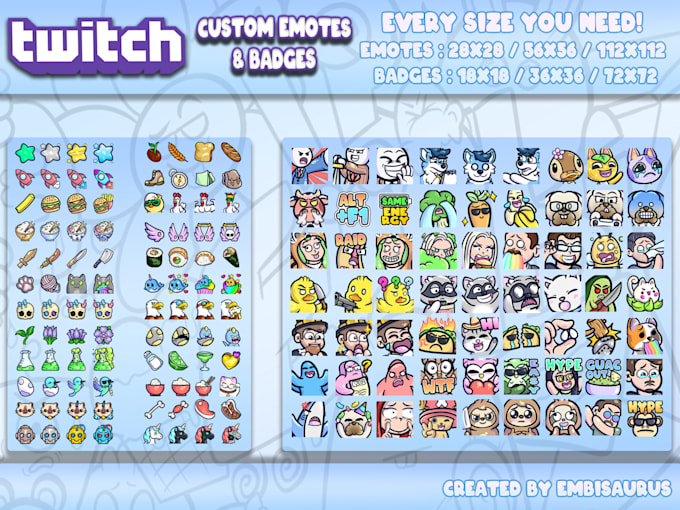 create custom twitch emotes, badges