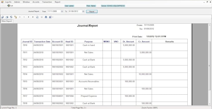 develop a windows desktop accounting system