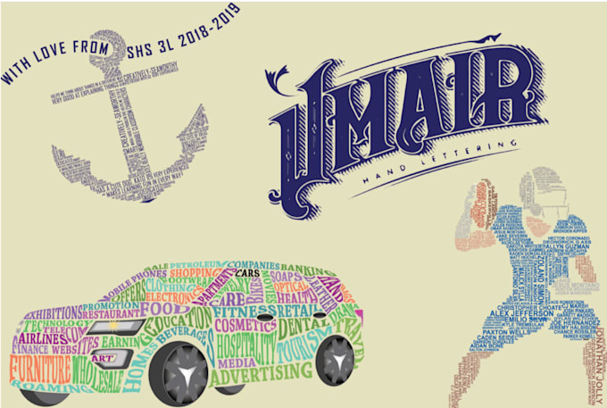 design modern word cloud typography art design