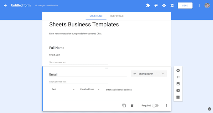 design questionnaire, google form, sheets, slides in 1 hour