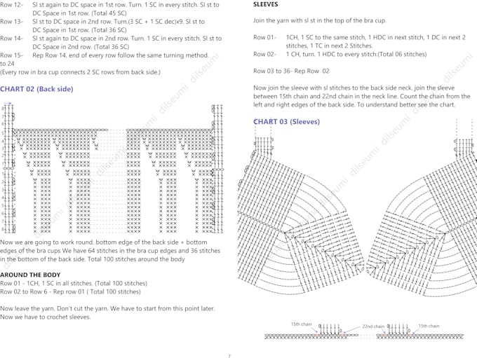 write crochet pattern with charts
