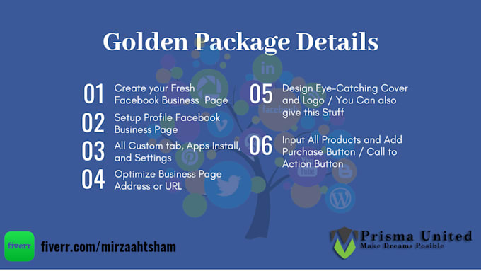 create a facebook business page and optimized it