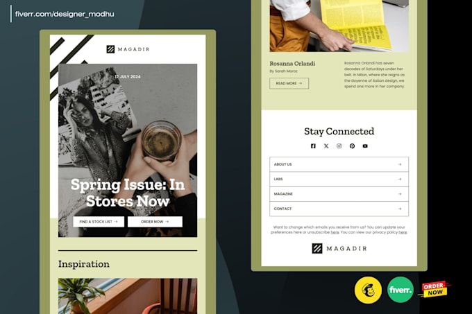 design editable responsive mailchimp newsletter