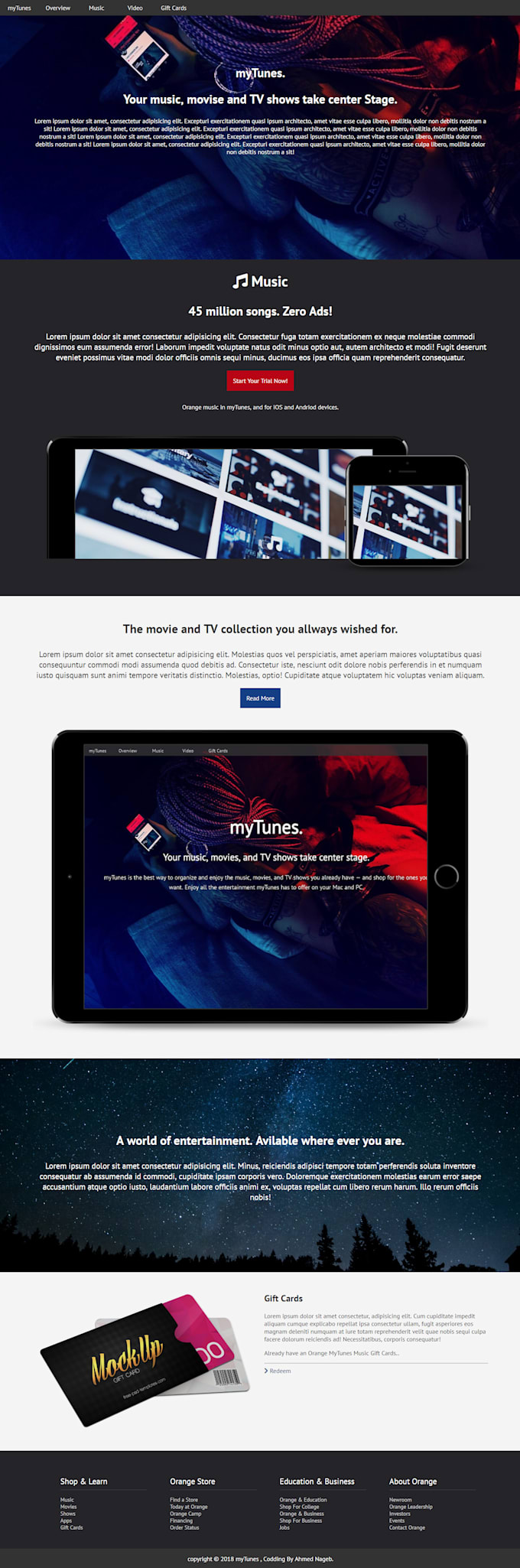 Design landing page pure html and css by Ahmednageb | Fiverr